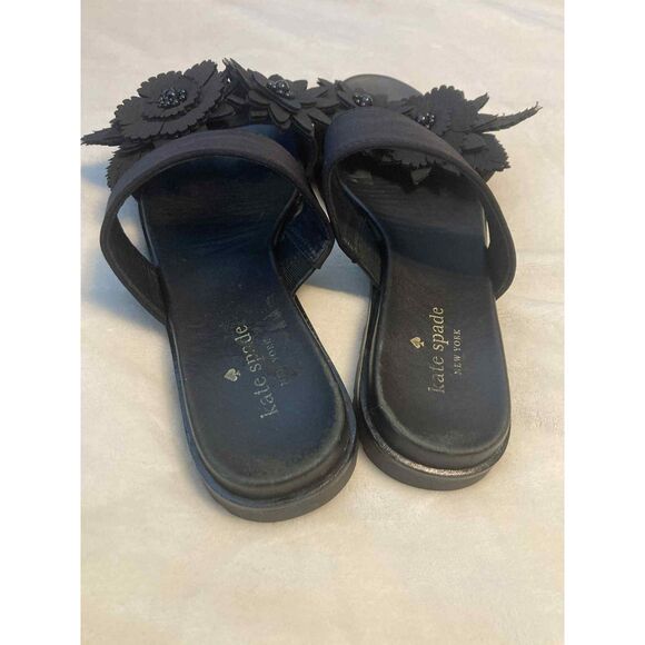 Kate Spade | Marley Sandals in Black Floral Applique | Size 8 - Picture 6 of 6